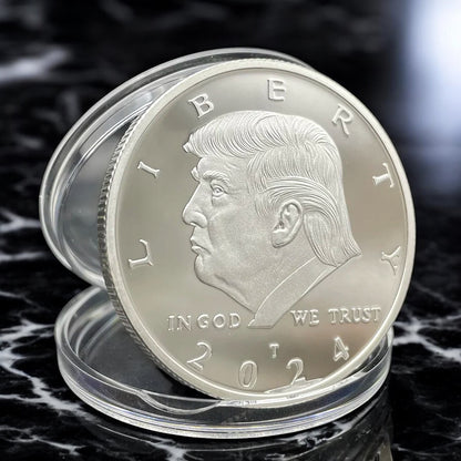 In God We Trust Trump 2024 Silver Coin – Exclusive Souvenir